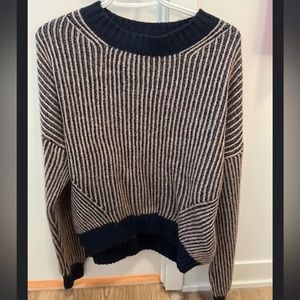 Knit pink and blue sweater